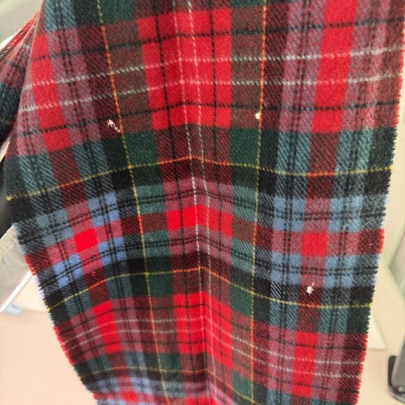 Coach Red Wool Cashmere Blend Tartan Plaid Checkered Scarf Italy Winter Holiday - Picture 3 of 11